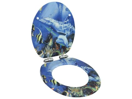 WC sedátko s funkcí pomalého sklápění MDF motiv delfínů 143930