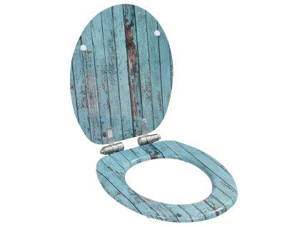 WC sedátko s funkcí pomalého sklápění MDF motiv starého dřeva 143931