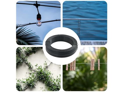 Plotový vyvazovací drát 250 m 0,9/1,4 mm ocelový antracitový 144475