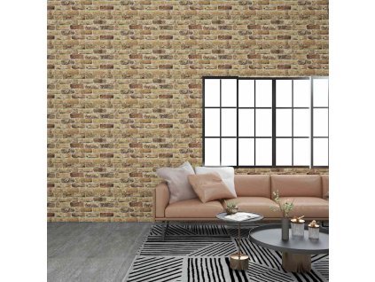 3D nástěnné panely design tmavě pískové cihly 10 ks EPS 147202