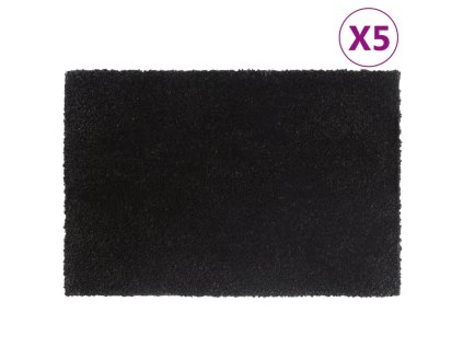 Rohožky před dveře 5 ks černé 40 x 60 cm kokosové vlákno 155572