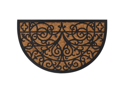 Rohožka před dveře půlkruhová 45 x 75 cm guma a kokosové vlákno 155667