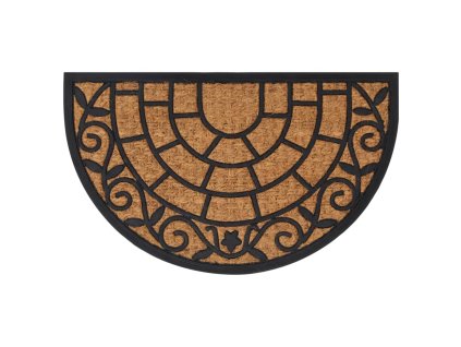 Rohožka před dveře půlkruhová 45 x 75 cm guma a kokosové vlákno 155884