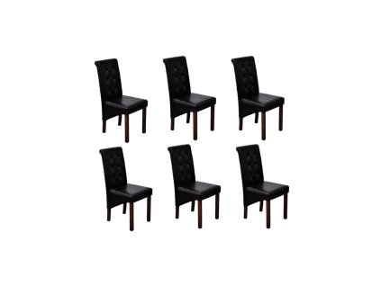 vidaXL Jídelní židle 6 ks černé umělá kůže 160318