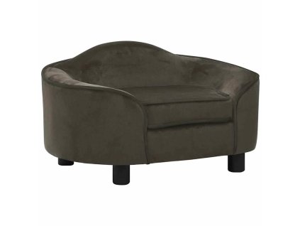 Pohovka pro psy tmavě šedá 67 x 47 x 36 cm plyš 171087