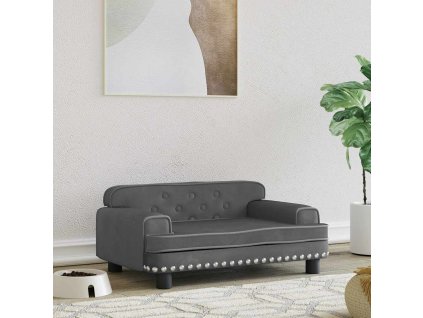 Pelíšek pro psy tmavě šedý 70 x 45 x 30 cm samet 171884