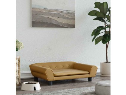 Pelíšek pro psy hnědý 70 x 48 x 22 cm samet 172017