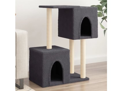 Škrabadlo pro kočky se sisalovými sloupky tmavě šedé 86 cm 172102