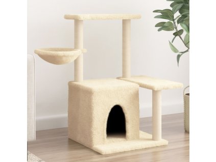 Škrabadlo pro kočky se sisalovými sloupky krémové 83 cm 172109