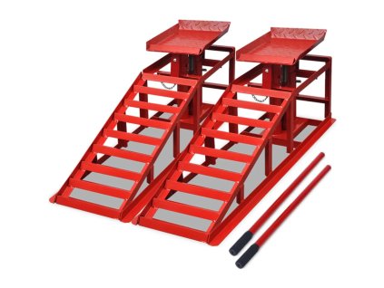 Rampy pro opravu aut 2 ks červené ocel 210352