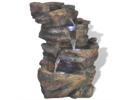 Interiérová fontánka s LED osvětlením, polyresin 242353