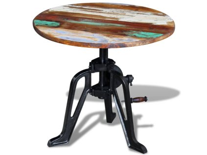 Odkládací stolek masivní recyklované dřevo litina 60x(42–63) cm 243296