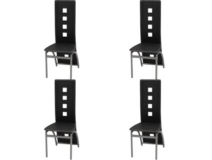 Jídelní židle 4 ks černé umělá kůže 243645