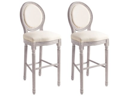 Barové židle 2 ks bílé lněné 245351