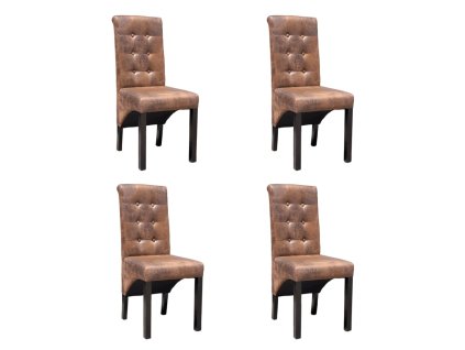 Jídelní židle 4 ks hnědé umělá kůže 270553