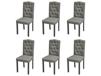 Jídelní židle 6 ks šedé textil 272247