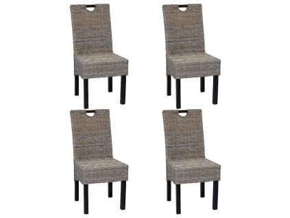 Jídelní židle 4 ks ratan kubu a mangovníkové dřevo 274360