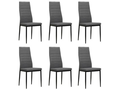 Jídelní židle 6 ks světle šedé textil 275380