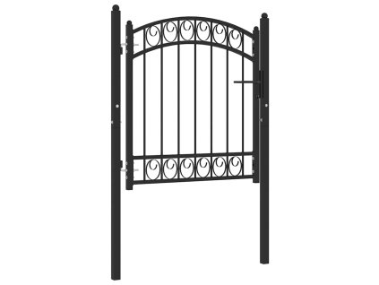 Zahradní branka s obloukem ocelová 100 x 100 cm černá 146368