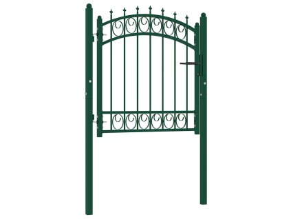 Plotová branka s hroty ocel 100 x 100 cm zelená 146373