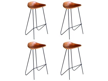 Barové židle 4 ks hnědé pravá kůže 276363