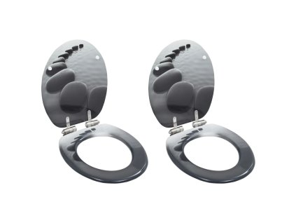 WC sedátko s funkcí pomalého sklápění 2 ks MDF motiv kamínků 276996