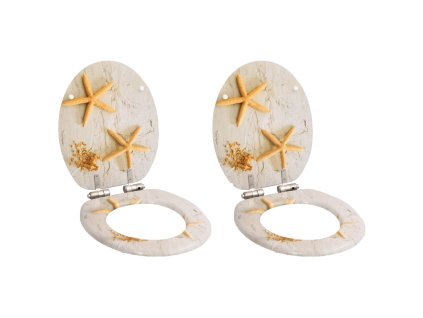 WC sedátko s funkcí pomalého sklápění 2 ks MDF motiv hvězdic 276997