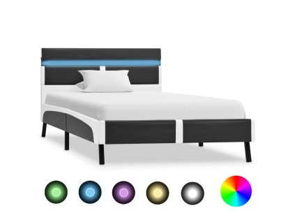 Rám postele s LED světlem šedý umělá kůže 90 x 200 cm 280307