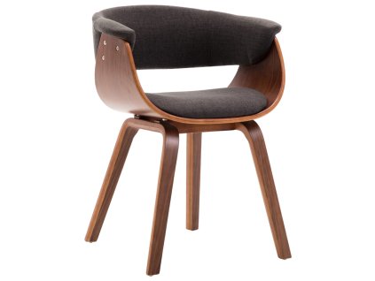 Jídelní židle šedá ohýbané dřevo a textil 283129