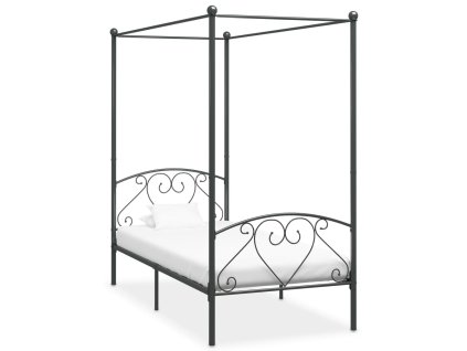 Rám postele s nebesy šedý kovový 90 x 200 cm 284440