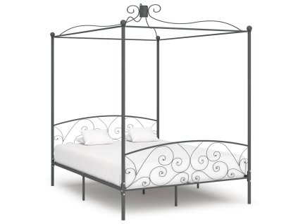 Rám postele s nebesy šedý kovový 180 x 200 cm 284485