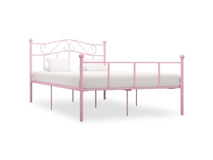 Rám postele růžový kov 120 x 200 cm 284539