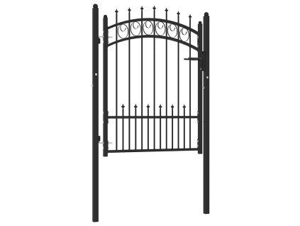 Plotová branka s hroty ocel 100 x 125 cm černá 146389