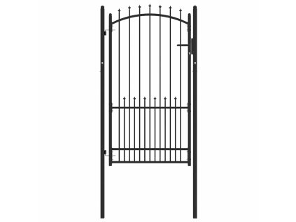 Brána s hroty Černá 100 x 175 cm Práškově lakovaná ocel 146401
