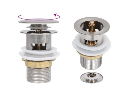 Umyvadlová výpusť s přepadem stříbrná 6,4 x 6,4 x 9,1 cm 149059