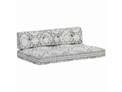 Poduška na pohovku z palet světle šedá textil patchwork 287720