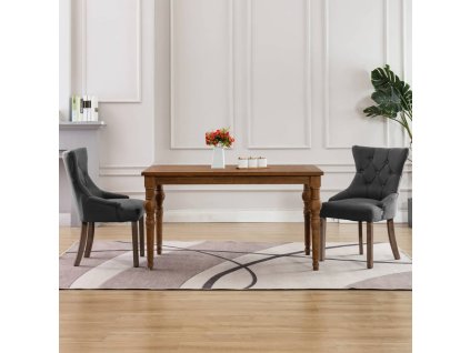 Jídelní židle 2 ks šedé textil 287944