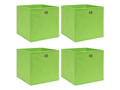 Úložné boxy 4 ks zelené 32 x 32 x 32 cm textil 288369