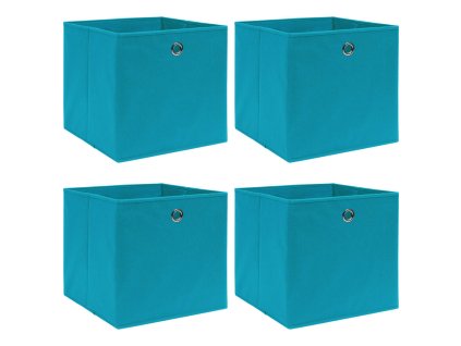 vidaXL Úložné boxy 4 ks bledě modré 32 x 32 x 32 cm textil 288373