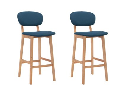 Barové židle 2 ks modré textil 289371