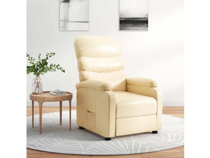 Polohovací křeslo krémové umělá kůže 289683
