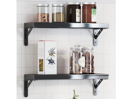 Policové držáky 4 ks 15 x 2,5 x 11,5 cm černé nerezová ocel 30301