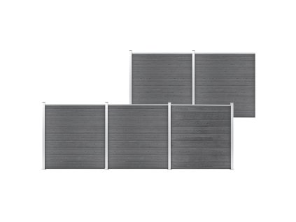 Zahradní plot WPC 872 x 186 cm šedý 3053228