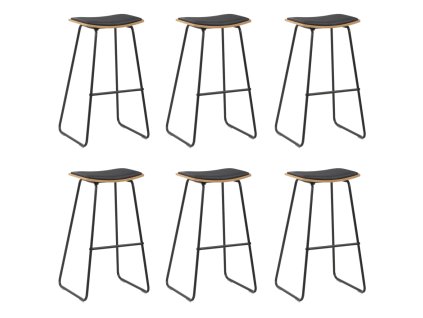 Barové stoličky 6 ks černé umělá kůže 3054561