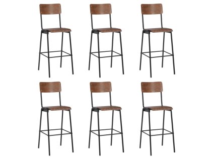 Barové židle 6 ks masivní překližka a ocel 3054563