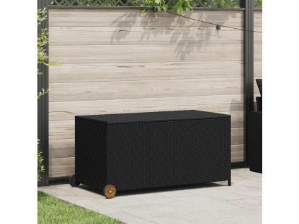 Zahradní úložný box černý 120x 65 x 61 cm polyratan 310089