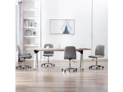 Otočné jídelní židle 4 ks světle šedé textil 3056530