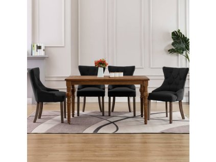 Jídelní židle 4 ks černé textil 3058300
