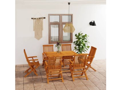 7dílný zahradní jídelní set masivní teakové dřevo 3059604