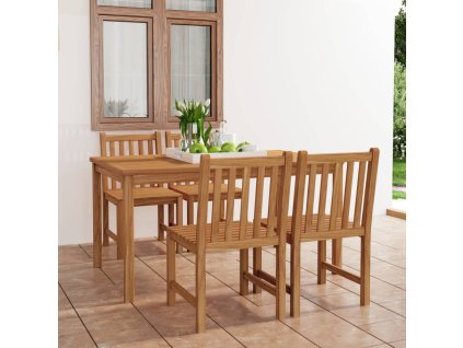 5dílná zahradní jídelní sada 150 x 90 cm masivní teakové dřevo 3059933